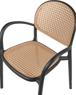 Clearance Beliani Set di 2 sedie da giardino POVOLETTO Materiale sintetico Nero Beige Nero