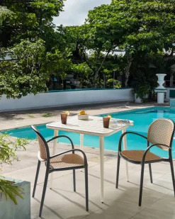 Clearance Beliani Set di 2 sedie da giardino POVOLETTO Materiale sintetico Nero Beige Nero