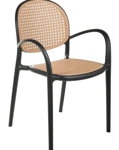 Clearance Beliani Set di 2 sedie da giardino POVOLETTO Materiale sintetico Nero Beige Nero