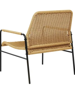 Clearance Beliani Set di 2 sedie da giardino PRASIMO Rattan sintetico (PE) Naturale Beige Naturale Nero