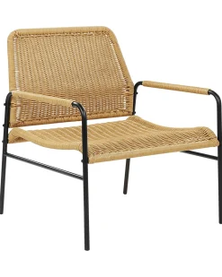 Clearance Beliani Set di 2 sedie da giardino PRASIMO Rattan sintetico (PE) Naturale Beige Naturale Nero