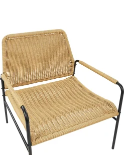 Clearance Beliani Set di 2 sedie da giardino PRASIMO Rattan sintetico (PE) Naturale Beige Naturale Nero