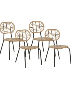 Online Beliani PRATELLO Rattan sintetico (PE) Naturale Beige Naturale Nero