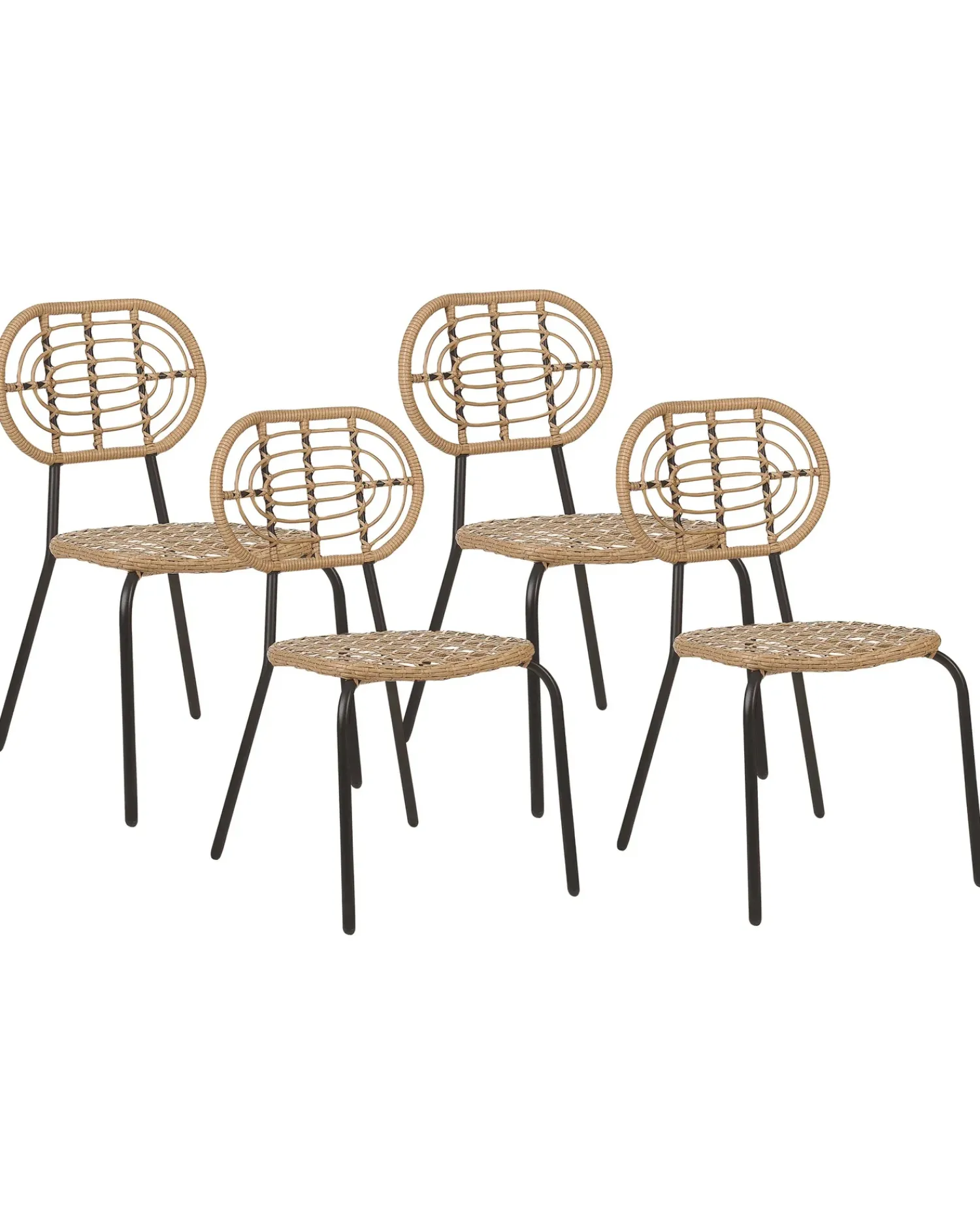 Online Beliani PRATELLO Rattan sintetico (PE) Naturale Beige Naturale Nero