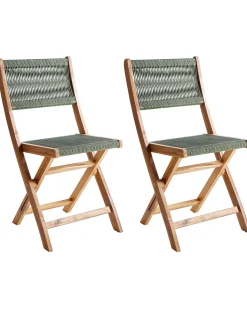 New Beliani PROSSEDI Pieghevole Legno d'acacia Verde Marrone Verde