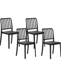Best Beliani Set di 4 sedie da giardino SERSALE Materiale sintetico Nero