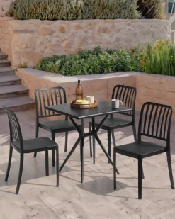 Best Beliani Set di 4 sedie da giardino SERSALE Materiale sintetico Nero