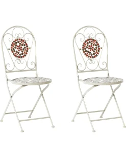 Hot Beliani SPELLO Metallo Bianco Bianco Grigio Rosso