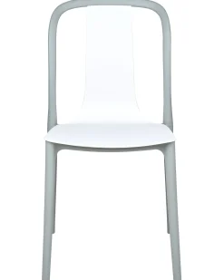 New Beliani Set di 8 sedie da giardino SPEZIA Bianco Bianco Grigio