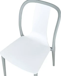 New Beliani Set di 8 sedie da giardino SPEZIA Bianco Bianco Grigio