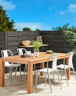 Best Beliani Set di 4 sedie da giardino SPEZIA Bianco Bianco Grigio