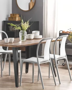 Best Beliani Set di 4 sedie da giardino SPEZIA Bianco Bianco Grigio