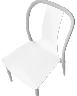 Best Beliani Set di 4 sedie da giardino SPEZIA Bianco Bianco Grigio