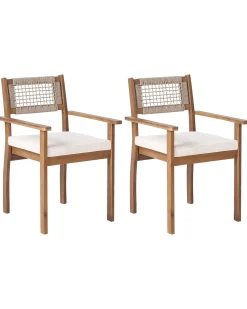 Hot Beliani Set di 2 sedie da giardino SUMIRAGO Legno d'acacia chiaro Marrone