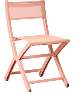 Clearance Beliani Set di 4 sedie da giardino TALCA Pieghevole Corallo Rosso