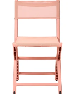 Clearance Beliani Set di 4 sedie da giardino TALCA Pieghevole Corallo Rosso