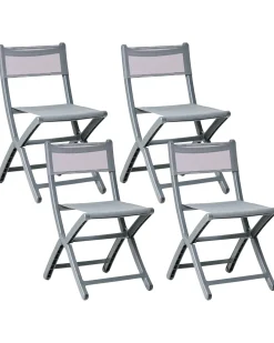 Beliani Set di 4 sedie da giardino TALCA scuro Grigio
