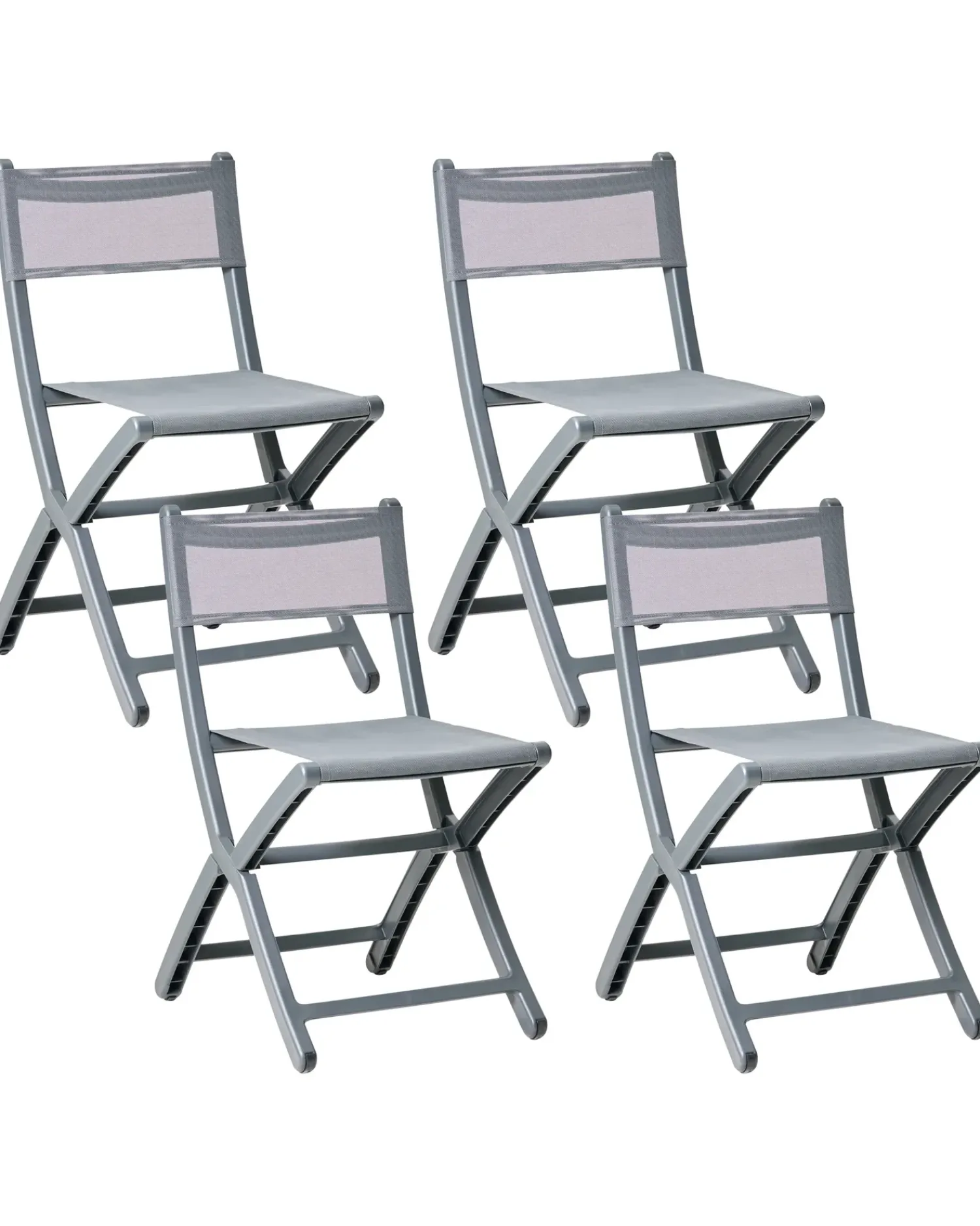 Beliani Set di 4 sedie da giardino TALCA scuro Grigio