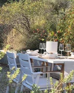 Best Beliani Set di 6 sedie da giardino TAVIANO Metallo Bianco Bianco Marrone
