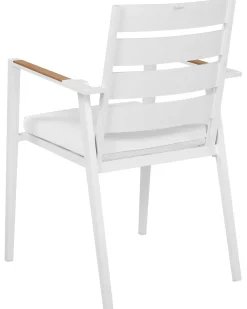 Best Beliani Set di 6 sedie da giardino TAVIANO Metallo Bianco Bianco Marrone