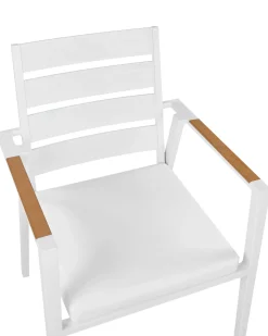 Best Beliani Set di 6 sedie da giardino TAVIANO Metallo Bianco Bianco Marrone