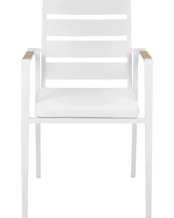 Best Beliani Set di 6 sedie da giardino TAVIANO Metallo Bianco Bianco Marrone