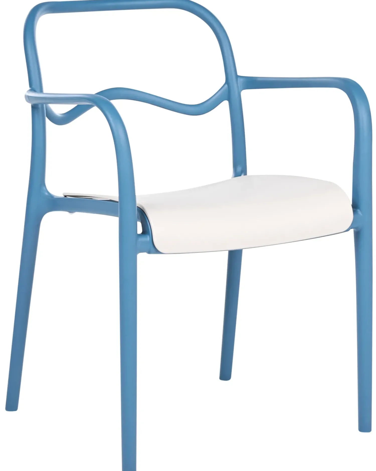 Clearance Beliani Set di 2 sedie da giardino THASOS Materiale sintetico Blu Beige Blu
