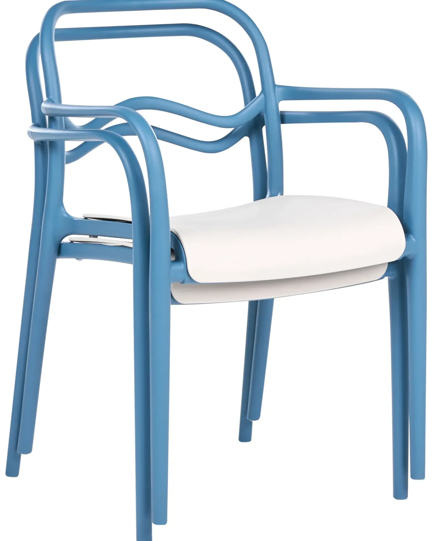 Clearance Beliani Set di 2 sedie da giardino THASOS Materiale sintetico Blu Beige Blu