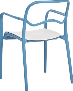 Clearance Beliani Set di 2 sedie da giardino THASOS Materiale sintetico Blu Beige Blu