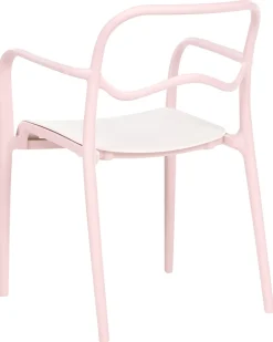 Best Beliani Set di 2 sedie da giardino THASOS Materiale sintetico Rosa pastello Beige Rosa