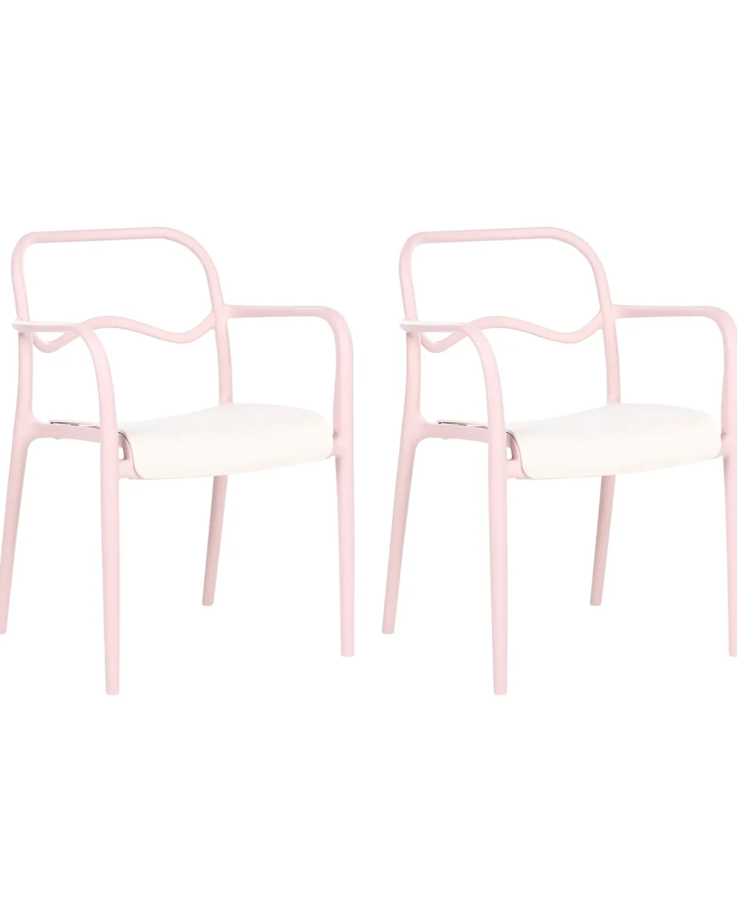 Best Beliani Set di 2 sedie da giardino THASOS Materiale sintetico Rosa pastello Beige Rosa