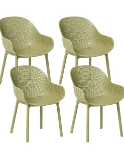 Clearance Beliani Set di 4 sedie da giardino TIGGIANO oliva Verde