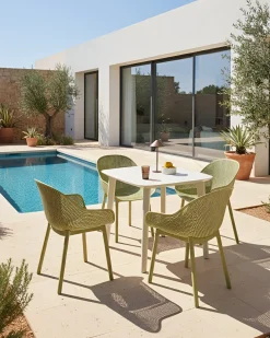 Clearance Beliani Set di 4 sedie da giardino TIGGIANO oliva Verde