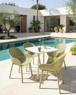 Clearance Beliani Set di 4 sedie da giardino TIGGIANO oliva Verde