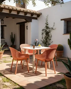 Sale Beliani Set di 4 sedie da giardino TIGGIANO Corallo Arancione