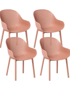 Sale Beliani Set di 4 sedie da giardino TIGGIANO Corallo Arancione