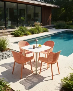 Sale Beliani Set di 4 sedie da giardino TIGGIANO Corallo Arancione