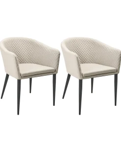 Online Beliani Set di 2 sedie da giardino TULUNI Tessuto Beige Beige Nero