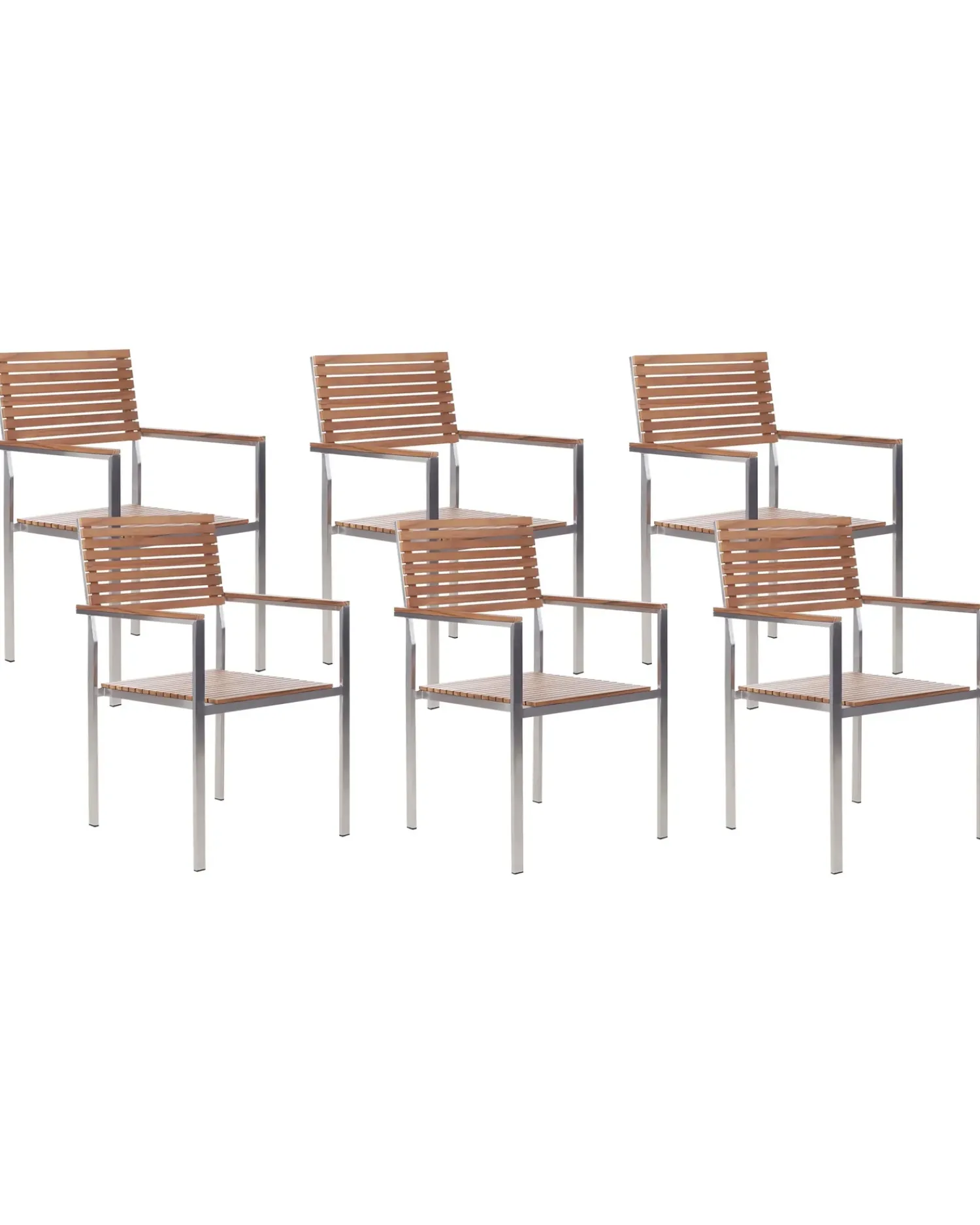 New Beliani VIAREGGIO Legno di teak certificato Marrone Argento Marrone
