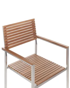 New Beliani VIAREGGIO Legno di teak certificato Marrone Argento Marrone
