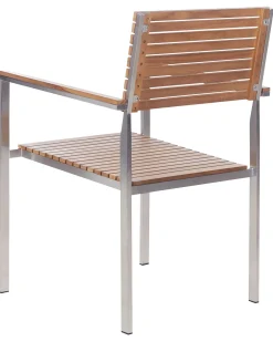 New Beliani VIAREGGIO Legno di teak certificato Marrone Argento Marrone