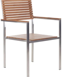 New Beliani VIAREGGIO Legno di teak certificato Marrone Argento Marrone