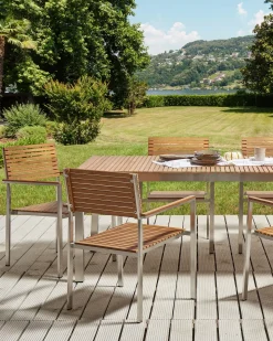 New Beliani VIAREGGIO Legno di teak certificato Marrone Argento Marrone