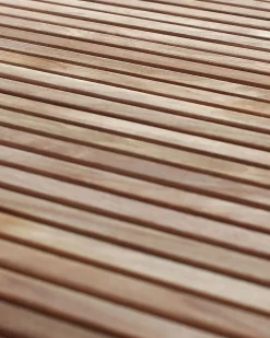 New Beliani Set di 6 sedie da giardino VIAREGGIO Legno di teak Marrone Argento Marrone