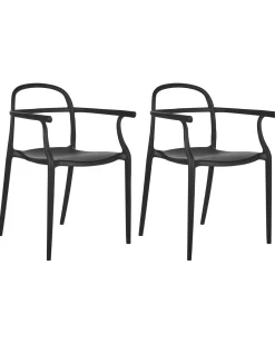 Best Beliani Set di 2 sedie da giardino VIDOR Nero