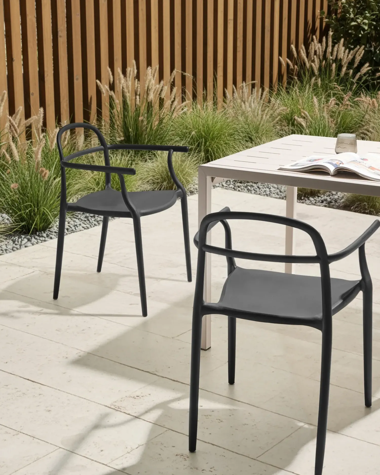 Best Beliani Set di 2 sedie da giardino VIDOR Nero