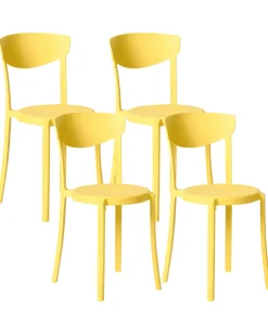 Hot Beliani Set di 4 sedie da giardino VIESTE Giallo