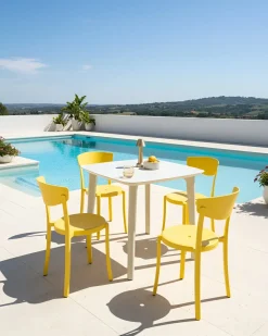 Hot Beliani Set di 4 sedie da giardino VIESTE Giallo