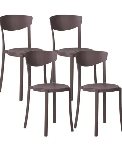 Online Beliani Set di 4 sedie da giardino VIESTE Marrone