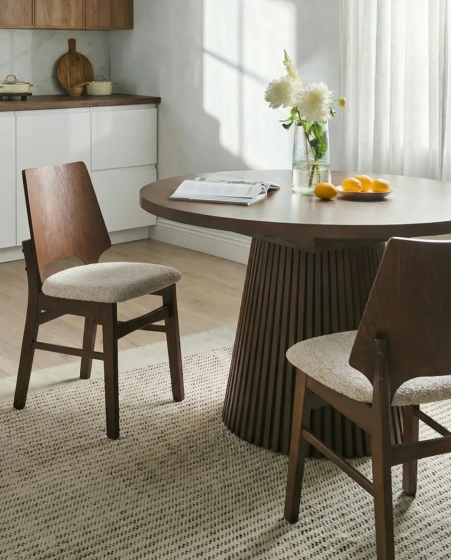 Set di 2 sedie da pranzo ABEE Marrone/Beige chiaro